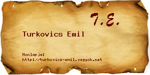 Turkovics Emil névjegykártya