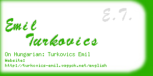 emil turkovics business card